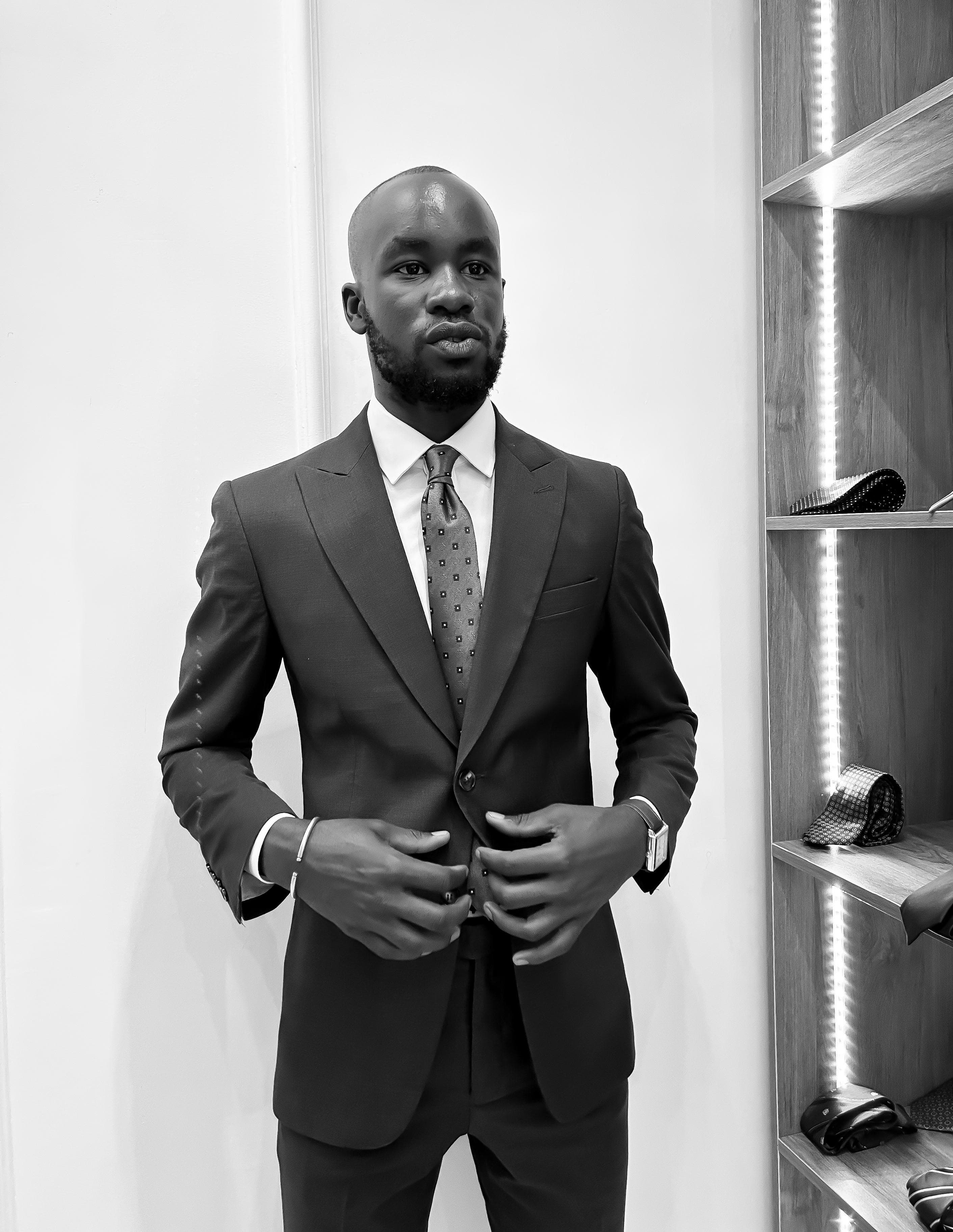 Dulo bespoke suit showing the structure and silhouette of the finished garment